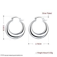 Pendientes de plata de ley 925 para mujer, aretes redondos de 3CM, joyería de compromiso, regalo - details 0