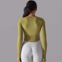Camiseta de Yoga Sin Costuras para Mujer Deporte Top Largo Manga Larga Ropa de Gimnasio Camiseta de Correr para Entrenamiento Activo Vestimenta Ajustada Material Exterior Poliéster Temporada Primavera/Verano - details 48