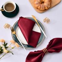 Servilleta de satén de 30cm x 30cm, decoración de mesa para servir, toalla de cena para fiesta de boda, hogar, Hotel, decoración navideña, servilletas de mesa, color verde, 6 uds. - details 9