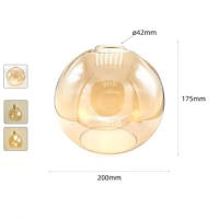 Reemplazo de pantalla de lámpara de vidrio Vintage E27, patrón de linterna de piña de diamante, cubierta de vidrio amarillo para iluminación colgante de arte, 42mm, E26 - details 3