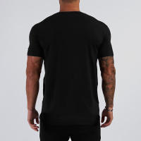 Summer Men's V-Neck Cotton Slim Fitting Short Sleeve Fitness Soft and Breathable T-shirt Solid Colors Available - details 5