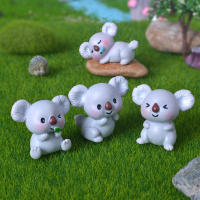 Modelo en miniatura Conjunto de 4 adornos de koala Figuras de bricolaje Juguetes Manualidades Modelo de resina de simulación Mini decoración de paisaje para regalos de decoración del hogar - details 0