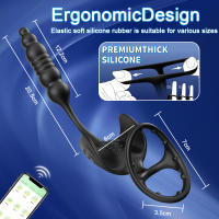 Vibrador anal de empuje, masajeador de próstata, anillo vibrador para pene, tapón anal con control remoto, 9 modos de vibración, cuentas anales, vibradores masculinos para hombres, juguetes para adultos, juguetes sexuales para hombres y placer de pareja - details 7