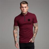 England style  Men Polo Shirt Zip Polo Tees Fashion  Cotton Fitness Polo T-Shirt  Brand Short Sleeve Gym Bodybuilding Clothing - details 10