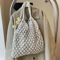 Bolsos de ganchillo de moda para mujer, bolso de mano de playa de rafia, bolso de paja, bolso de hombro de punto bohemio - details 23