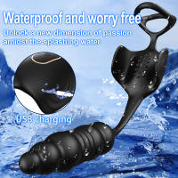 Vibrador anal de empuje, masajeador de próstata, anillo vibrador para pene, tapón anal con control remoto, 9 modos de vibración, cuentas anales, vibradores masculinos para hombres, juguetes para adultos, juguetes sexuales para hombres y placer de pareja - details 6