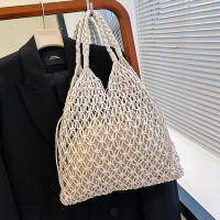 Bolsos de ganchillo de moda para mujer, bolso de mano de playa de rafia, bolso de paja, bolso de hombro de punto bohemio - details 25