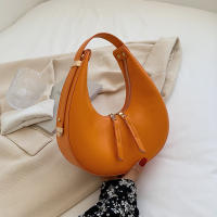 Bolso de Mujer de Lujo en Forma de Media Luna de Cuero PU Bolso de Hombro de Color Sólido Bolso Pequeño de Dumpling Diseño de Bolso de Axila - details 22