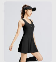 1 vestido deportivo para mujer, vestido antideslizante para exteriores, vestido de tenis con cremallera, vestido de bádminton para correr y fitness - details 17