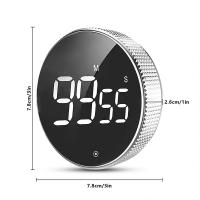 Temporizadores digitales de cocina, temporizadores visuales, pantalla LED grande, Cuenta atrás magnética, plateado - details 1