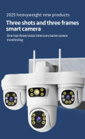 Cámara de seguridad exterior WiFi con 3 lentes PTZ, visión nocturna en color, seguimiento humano, alarma de sonido y luz, cámara de vigilancia - details 0