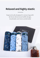 4 Uds. Ropa interior para hombre Seluar Dalam Dewasa Lelaki calzoncillos para hombre de algodón Spender ropa interior para hombre con estampado - details 4