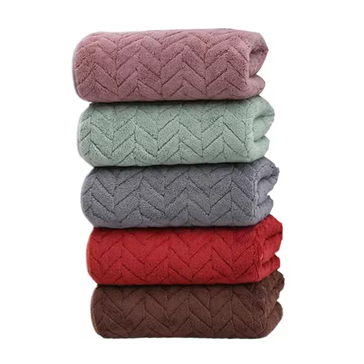 Toallas de Baño de Vellón de Coral Multiusos Absorbentes para Dormitorio, Playa, Yoga Paquete de 5 - 1