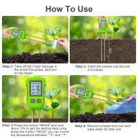 Probador de suelo 3 en 1, pantalla LCD, medidor de temperatura de humedad del PH del suelo, Detector de suelo portátil con retroiluminación para plantas de flores y jardín - details 8