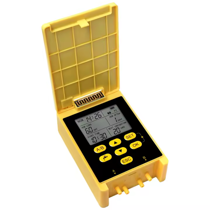 Dispositivo de riego automático de flores solares, sistema de controlador de riego con doble bomba, temporizador de agua con detección de lluvia para césped y jardín - 1