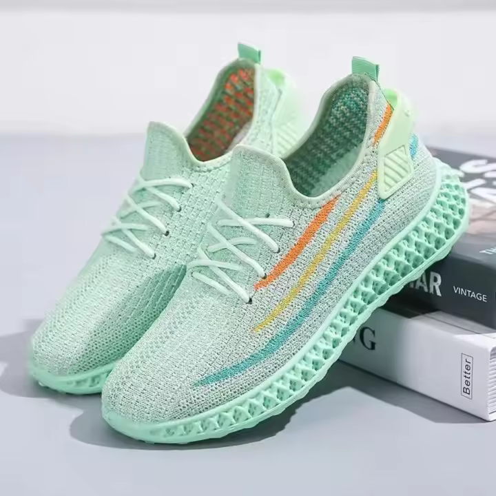Zapatillas de deporte vulcanizadas para mujer, zapatos planos informales de malla ligera, transpirables, para correr, para primavera y verano - 1