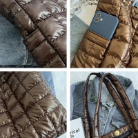 Bolso de hombro de algodón para mujer, bolsa de diseñador de lujo, gran capacidad, Asa superior, acolchado - details 18