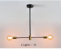 Lámpara de techo moderna con brillo de hierro, iluminación creativa minimalista, con personalidad, para decoración del hogar, color dorado y negro, E27 - details 8