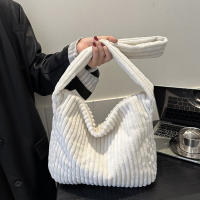 Bolso de mano de invierno para mujer, bolsos de gran capacidad, bolsos de hombro informales, bolso cruzado de pana de tendencia para mujer - details 5