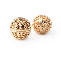 Cuentas de ojo de libélula de latón de Color dorado de 18K con patrón, cuentas espaciadoras de barril de bola redonda, fabricación de joyería, accesorios de pulseras Diy - details 67