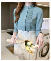 Camisa de mujer Top con botones de gasa Camisa blanca femenina - details 22