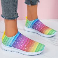 Crystal Breathable Mesh Sneaker Shoes for Women Comfortable Soft Bottom Flats Plus Size 43 Non Slip Casual Shoes Woman - details 2