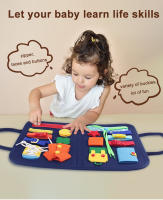 Juguetes Montessori para bebé, tablero ocupado, hebilla de bebé, botón de cremallera, herramienta de entrenamiento con cordones, Juego de desarrollo sensorial para niños pequeños - details 13