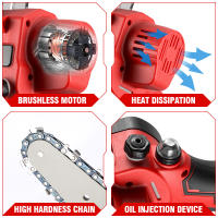 Sierra eléctrica sin escobillas ONEVAN de 8 pulgadas con engrasador automático, motosierra de mano para podar jardines, herramienta para trabajar la madera para baterías de 21V y 18V - details 5