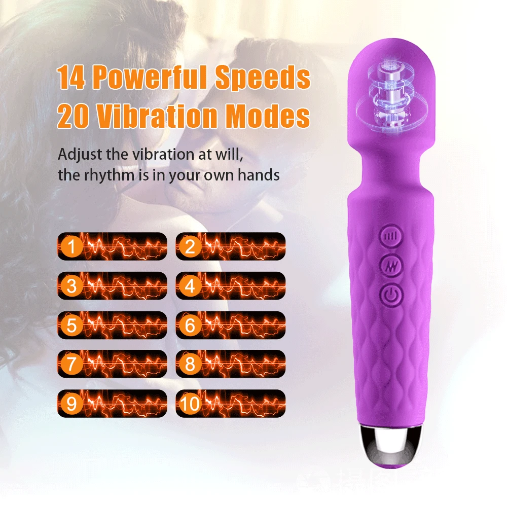 Nuevo Power Potente Mini Wand Massager 10 Velocidades Masturbador Vibrador Para Mujeres Punto G Estimulación del clítoris Vibrador Juguetes sexuales para pareja adulta - details 0