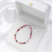 Pulseras hechas a mano de turmalina de Plata de Ley 925 con piedra Natural de 4 mm para mujer, regalo y joyería para fiesta, brazaletes de amatista - details 5