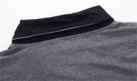 CASUMANL EU SIZE Summer Mens T-Shirts Fashion 2023 Slim Short Sleeve Patchwork V Neck Cotton Black T Shirt Men Button Tops - details 11