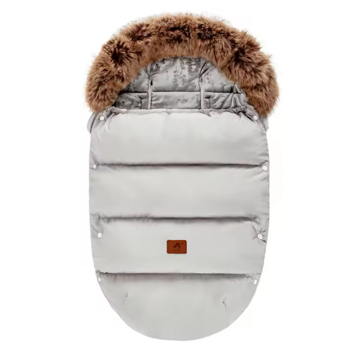 Bolsa para cochecito para clima frío, saco impermeable para cochecito de niño pequeño que se adapta a la mayoría de los cochecitos, gris, longitud 92 cm - 1
