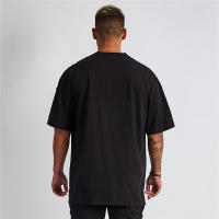 Gym Bodybuilding Fitness Mens Oversized Casual T Shirt Outdoor Hip Hop Streetwear Loose Short Sleeve Cotton Breathable T-shirt - details 4