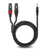 DREMAKE Aux 3,5mm a doble XLR Cable de conexión 1/8 pulgadas a doble XLR enchufe desequilibrado Y-Splitter XLR a 3,5mm Cable adaptador de Audio - details 4