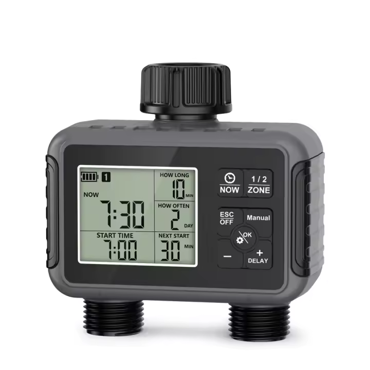 Temporizador de agua inteligente, controlador automático de riego de jardín, sistema de riego de 1/2/3 salidas, rociador temporizado para invernadero de césped - 1