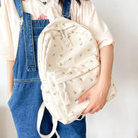 Mochila escolar coreana para estudiantes, mochilas florales blancas para niñas adolescentes, mochila Linda para mujeres, bolsa para libros de marca, mochila de nailon - details 2