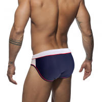 Jessborn calzoncillos de natación para hombre, bañador profesional de cintura baja con bloqueo de color a la moda, entrenamiento de primavera caliente en la playa - details 2