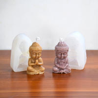 Molde de silicona de Buda para fabricación de velas, molde 3D para jabón de yeso de Buda, vela perfumada hecha a mano, moldes de epoxi de cristal, adornos de decoración - details 4