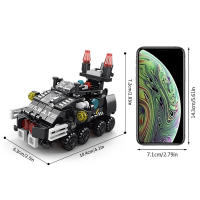 Children's small particle six in one building block toy accessories boys assemble building blocks space shuttle train toys - details 8