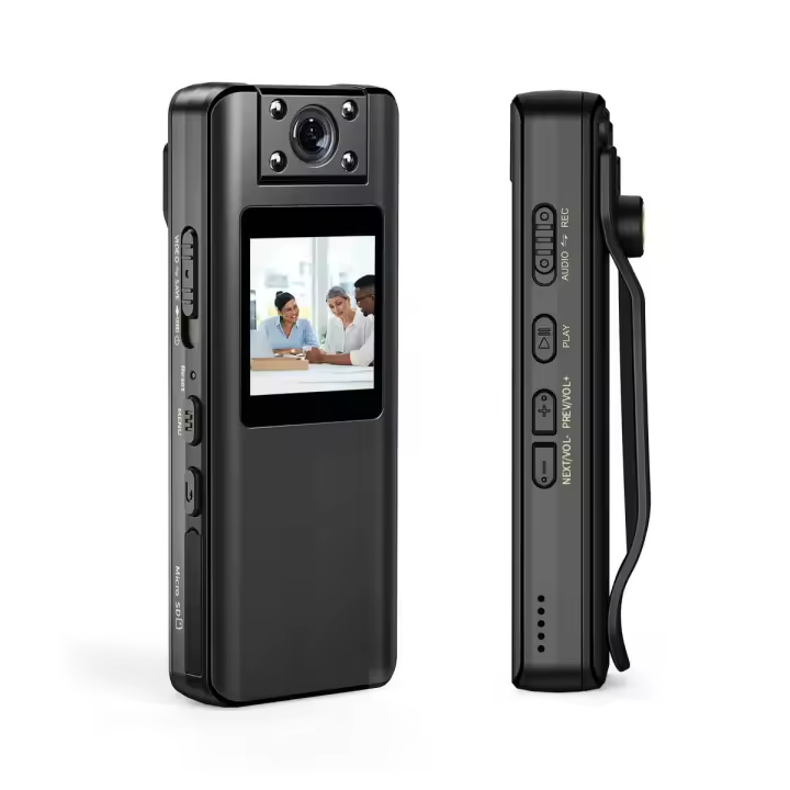 Mini cámara de visión nocturna infrarroja A22 1080P HD con pantalla LED, videocámara pequeña, cámara portátil ultrafina para bicicleta - 1