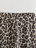 New 2024 Women Vintage Leopard Flared Pants Mid Waist Female Casual Trousers - details 10