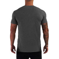 Camiseta Casual de Verano para Hombres Cuello en V, Manga Corta, Algodón, Patrón LOGO, Moda Versátil - details 5
