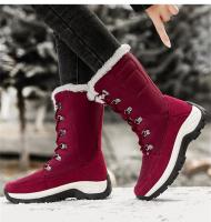 Snow Boots Women Flat Boots For Women Lace-Up Shoes Woman Fashion Platform Ankle Boots Fur Chunky Botas Mujer Winter Shoes Women - details 11