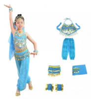 Traje De EspectáCulo De Danza India Para NiñOs, Traje De Danza Del Vientre, Traje De Baile éTnico, 6 Piezas - details 9