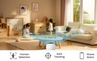 ZOSI Cámara Vigilancia WiFi Interior con Doble Lente y 1,44'' Monitor 2,4G/5G WiFi Lente Pan y Tilt + Lente Fija Seguimiento de Persona Videollamada con Gesto C528 - details 8