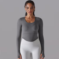 Camiseta de Yoga Sin Costuras para Mujer Deporte Top Largo Manga Larga Ropa de Gimnasio Camiseta de Correr para Entrenamiento Activo Vestimenta Ajustada Material Exterior Poliéster Temporada Primavera/Verano - details 50