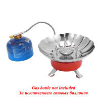 Mini calentador portátil para exteriores, quemador de loto para acampar, cocina, calefacción, conector plegable, tarjeta, estufa de gas a prueba de viento - details 7