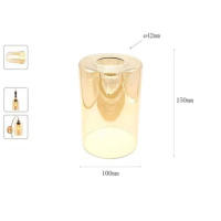 Reemplazo de pantalla de lámpara de vidrio Vintage E27, patrón de linterna de piña de diamante, cubierta de vidrio amarillo para iluminación colgante de arte, 42mm, E26 - details 25