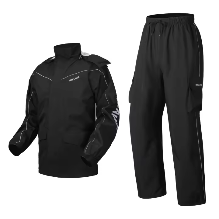 WOSAWE Conjunto de Ciclismo Impermeable Chaqueta y Pantalones de Poliéster con Cremallera Completa - 1
