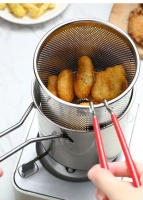 Olla de freír de acero inoxidable, sartenes para freír pollo frito, freidora de patatas fritas Tempura con colador, herramienta de cocina - details 7